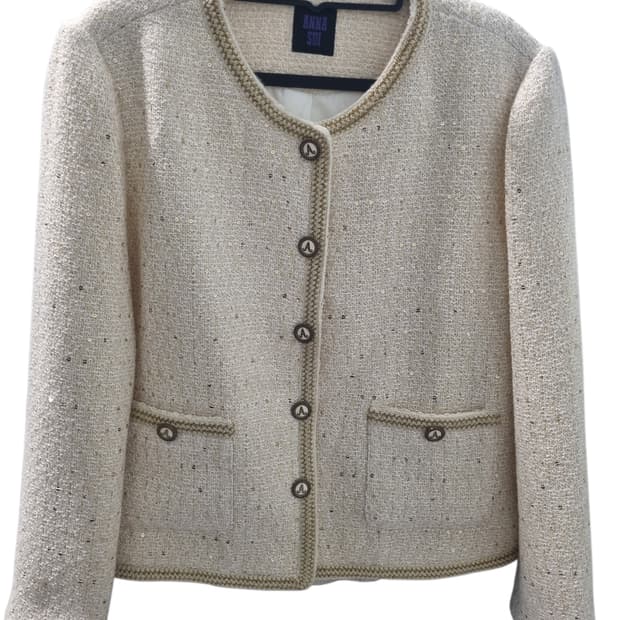 안나수이 트위드 자켓 아이보리 88 (여성105)