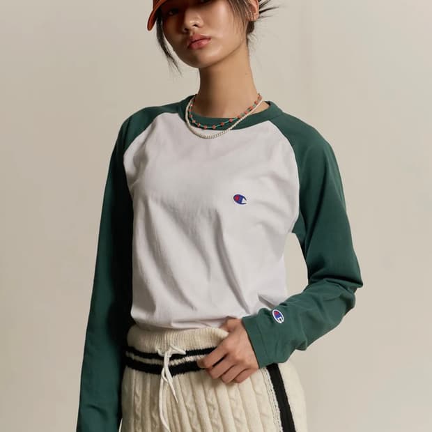 [m 새상품] Champion 챔피온 나그랑 긴팔 티셔츠 다크그린