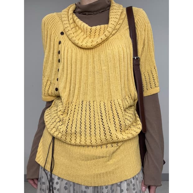 빈티지 유니크 반팔 니트