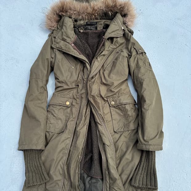 Khaki Handwarmer Detail 2-way Jacket