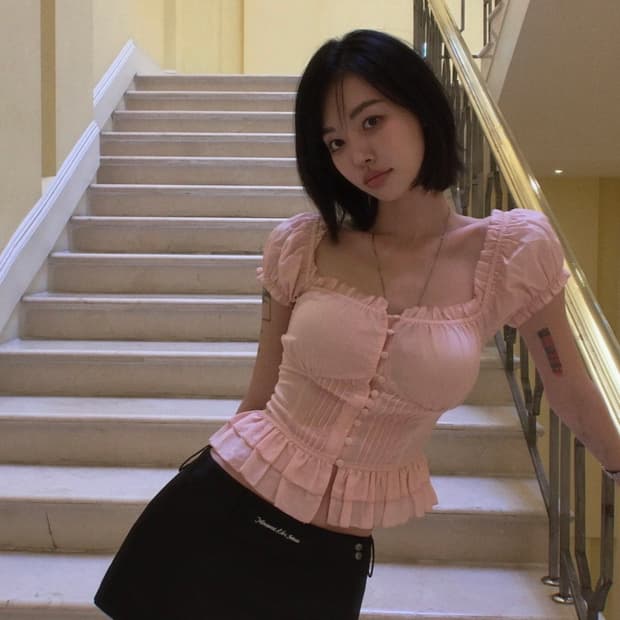 페일제이드 Jully Frill Button BL 핑크