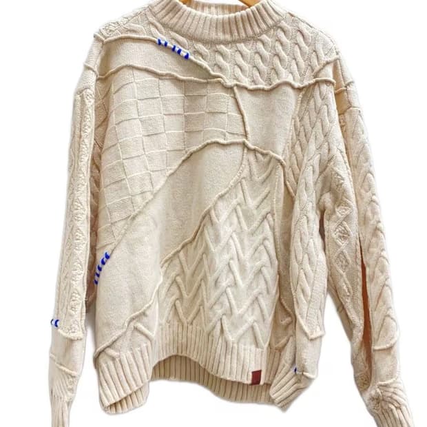 자라 x 아더에러 패치워크 오버사이즈 니트 스웨터 크림