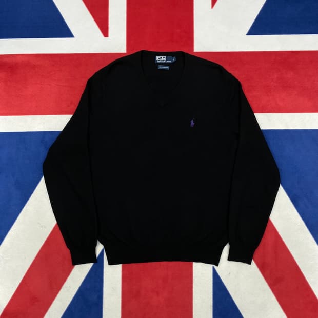 폴로 브이넥 니트 L 