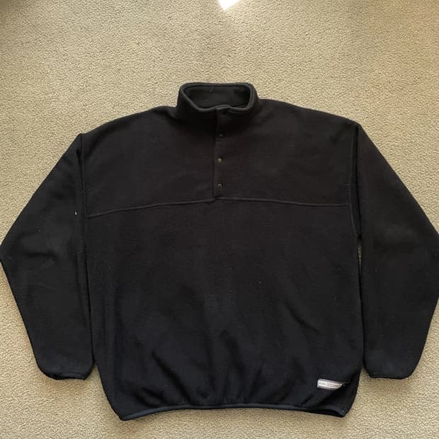 90s 러셀 애슬레틱 빈티지 블랙 플리스 풀오버