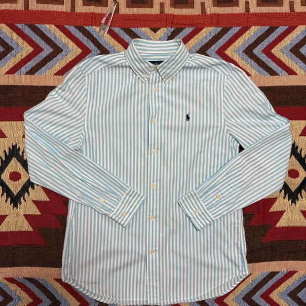 여성66) 폴로 랄프로렌 스트라이프 셔츠 하늘색