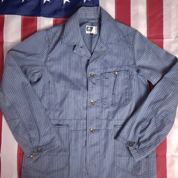 새제품급 오리지날 엔지니어드가먼츠 스트라이프 워크자켓