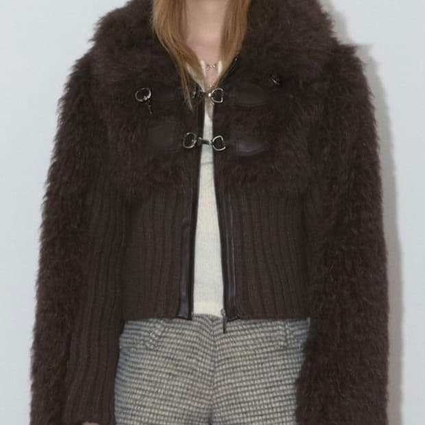 아수라 퍼자켓 무스탕 브라운