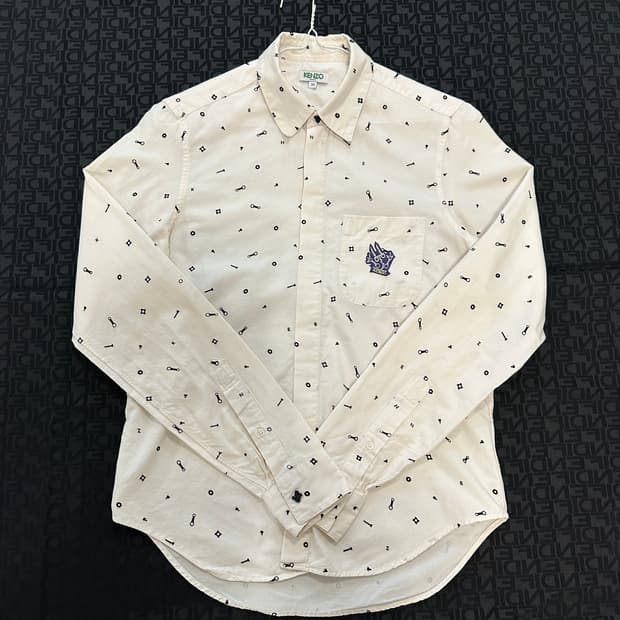 겐조 패턴 슬림 셔츠