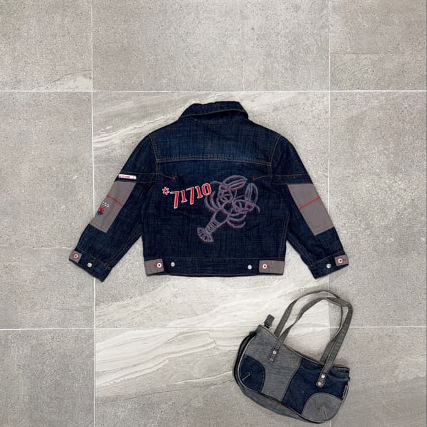 Oilily lobster embroid crop denim jk