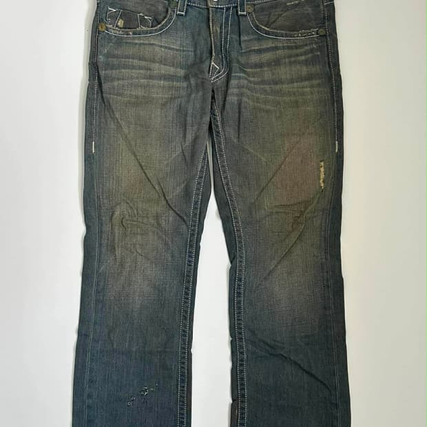 [34] 트루릴리젼 헤비 스티치 스트레이트 데님 팬츠