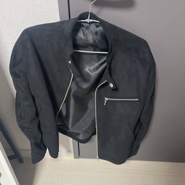 드로우핏 바이커 싱글 스웨이드 자켓 [BLACK