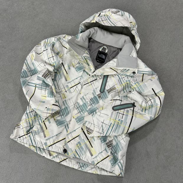 노스페이스 화이트 패턴 방수 자켓 XS