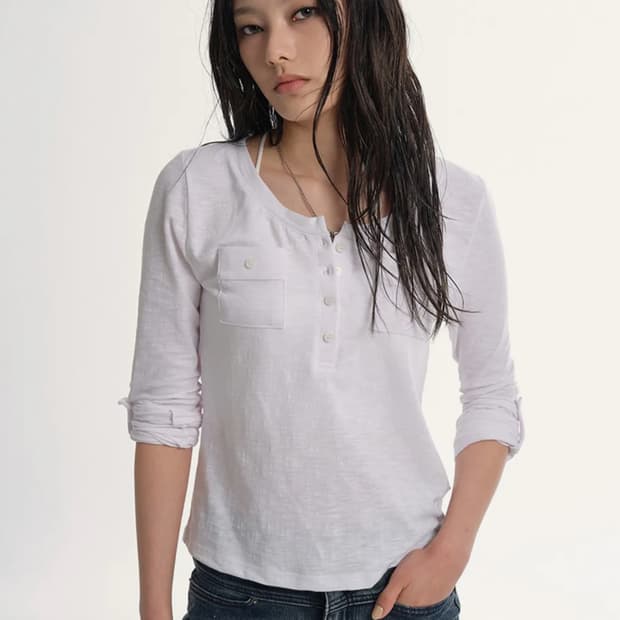 애즈온 ATLANTA POCKET TEE / WHITE