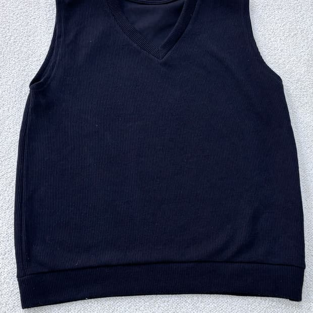 실측확인 빈티지 남성용 브이넥 니트 조끼 0305E