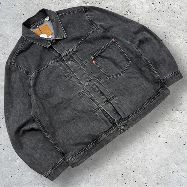 [XL] 23ss 리바이스 타입1 블랙 데님 자켓 B177