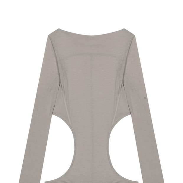 오호스Curved Cut Layered Tee / Warm Grey