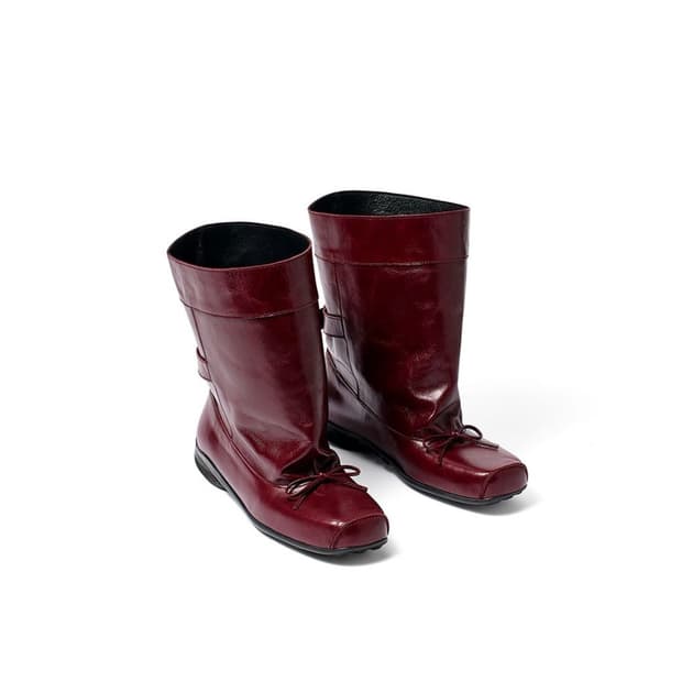 오픈와이와이 BALLET SLOUCHY SHORT BOOTS, BURGU