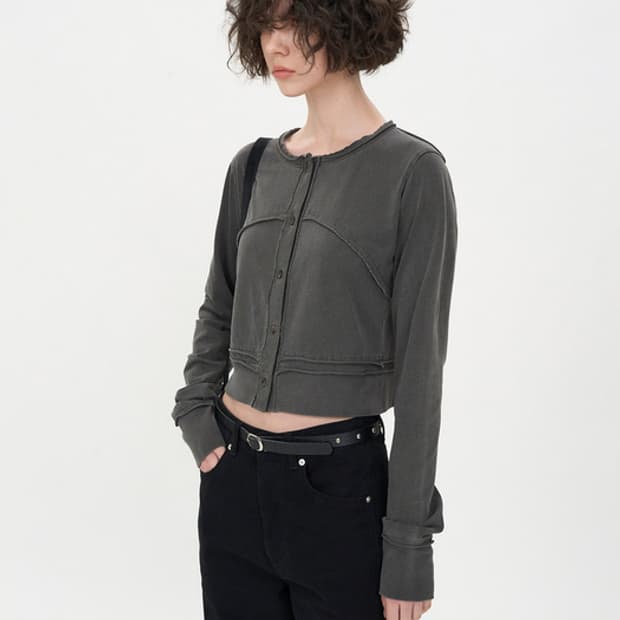 인사일런스 우먼 슬림 컷오프 가디건 M