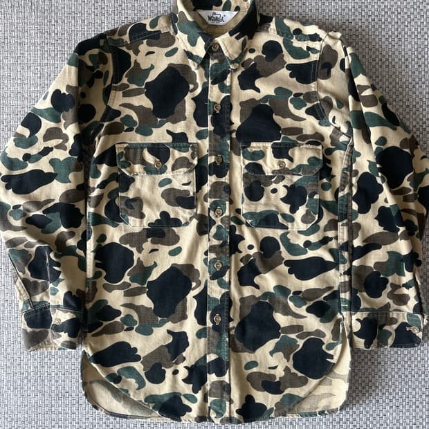 WOOLRICH 90s Duck Camo Hunting Shirt S 