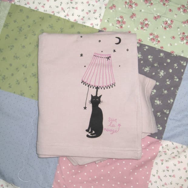 vintage neco v-neck T mori babypink