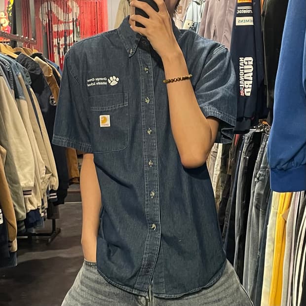 [IM] carhartt 칼하트 진청 데님 반팔셔츠