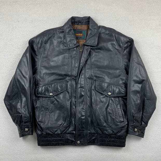90's hedell 빈티지 양가죽 봄버 자켓 블랙 