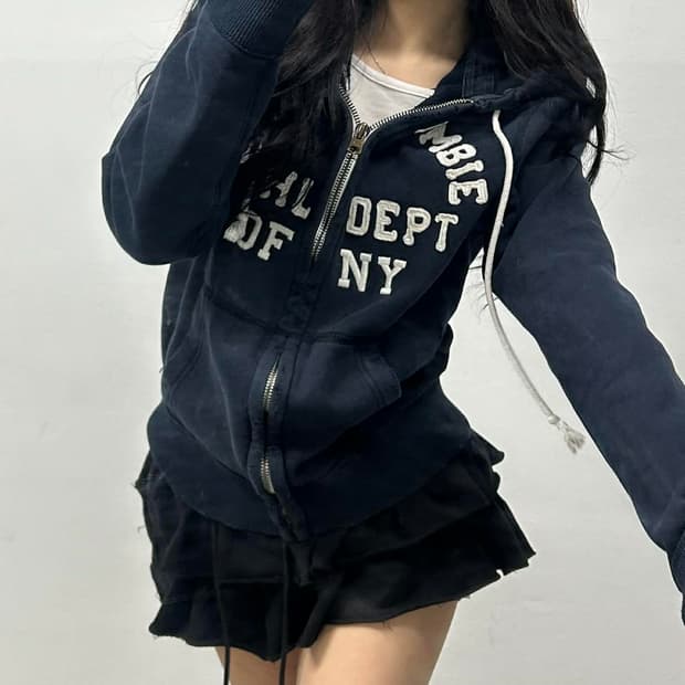 아베크롬비 y2k 양홍원st 블랙 올드스쿨 스웻 후드집업 희귀져지(M)