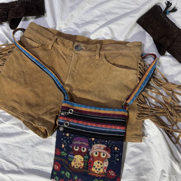 빈티지 에스닉 패턴 크로스 백 부엉이 y2k 히피 웨스턴 보헤미안