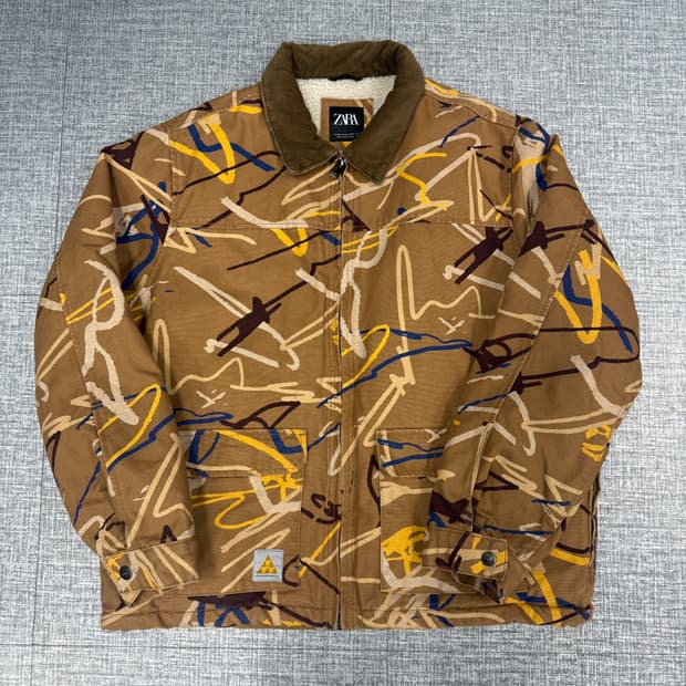 (XL)자라 Zara 코튼 워크자켓(브라운)