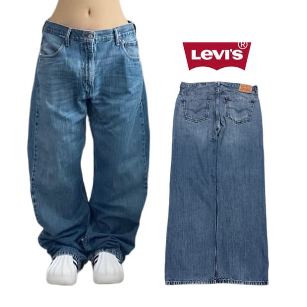 리바이스 569 새깅 워싱 스케이터 와이드 데님팬츠