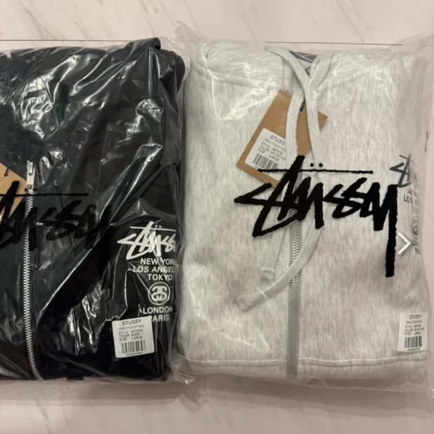 🔥[정품/새상품]🔥STUUSY 스투시 월드투어 후드집업 남녀공용 애쉬