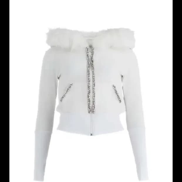 베이비메탈클럽 글램 퍼후드집업 화이트 베메클