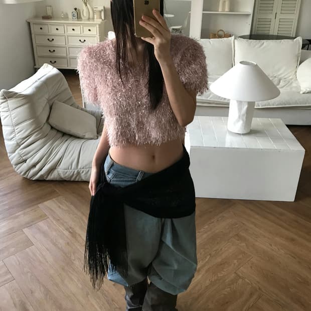 vintage pink cardigan