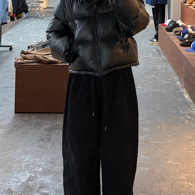 라퍼지스토어 블랙 크롭 푸퍼패딩 H1323