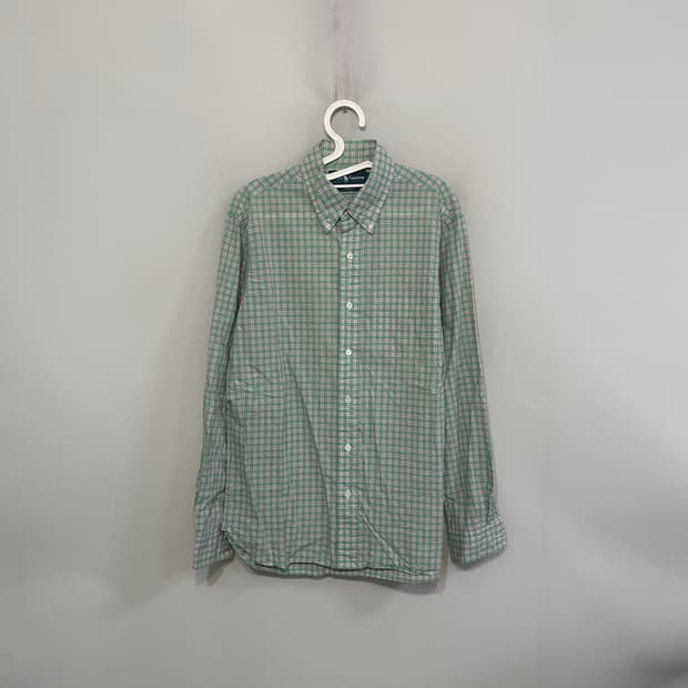 폴로 랄프로렌 빈티지 그린 체크 셔츠 M 남성