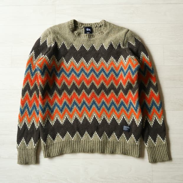 스투시 램스울 셰르본 스웨터