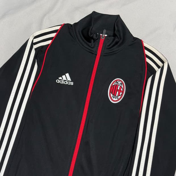 90 아디다스 AC밀란 레드 파이핑 블랙 트랙탑