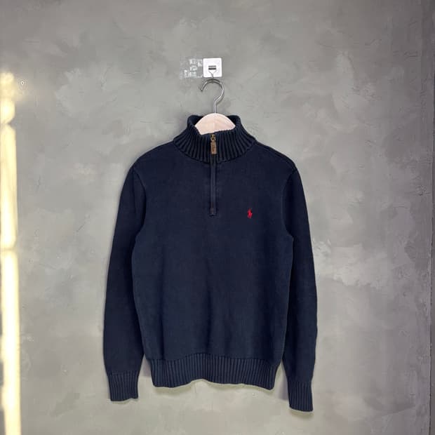 폴로 랄프로렌 니트 반집업 네이비