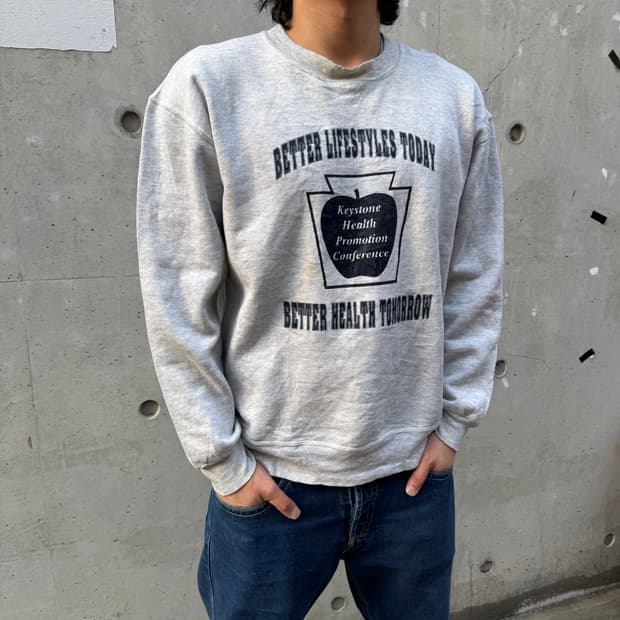 90s 러셀 키스톤 스웻셔츠 