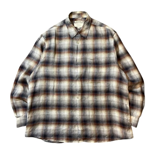 SHIRTER 셔터 체크 린넨 셔츠