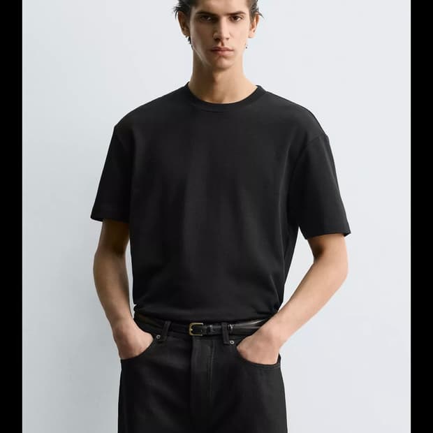ZARA 인터록 릴렉스핏 티셔츠 XL