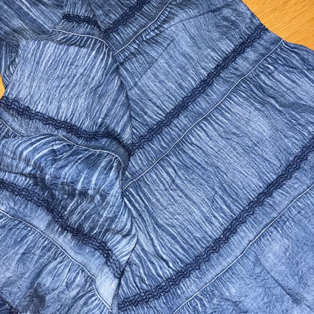 빈티지 블루 원피스 모리원피스 모리룩