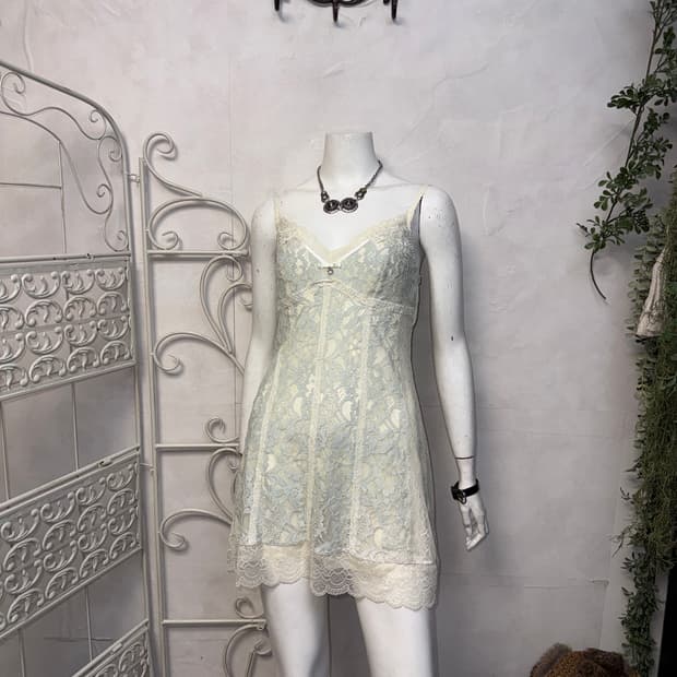 Eblin mint fairy floral lace slip ops