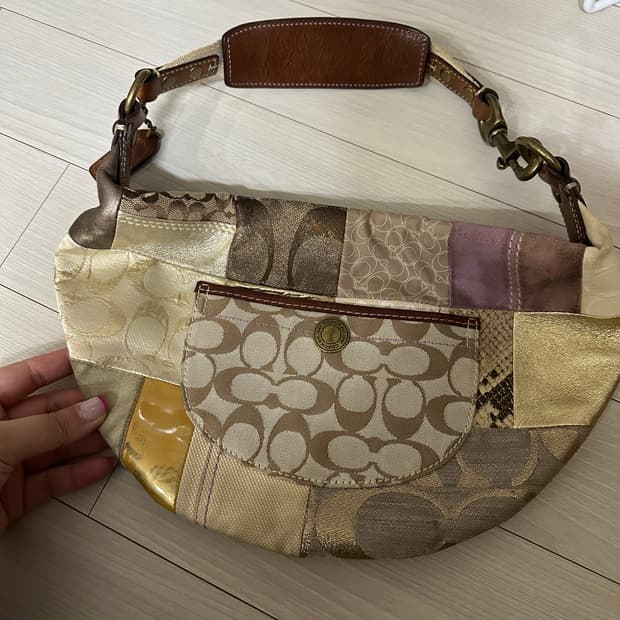 코치 빈티지 패치워크 호보백