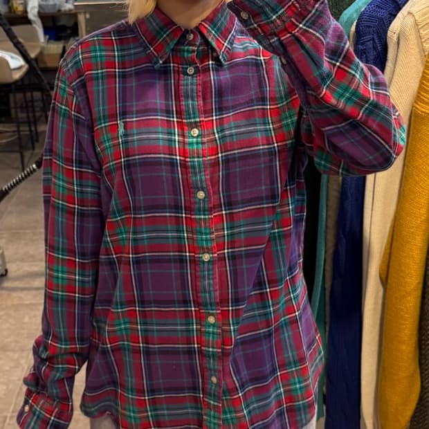 [No.9]폴로 체크 긴팔셔츠