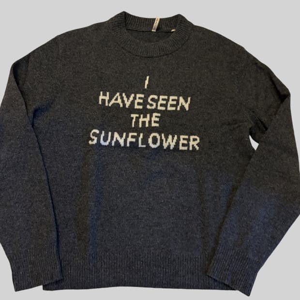 선플라워 문 텍스트 니트 L