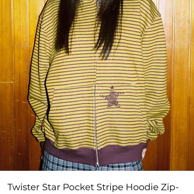 webhouse Twister Star pocket Stripe 후드집업