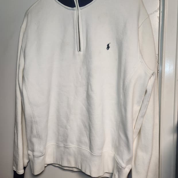 폴로 랄프로렌 하프집업 기모 맨투맨 화이트 L