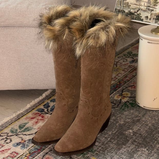 루루서울 웨스턴 믹스 퍼 부츠 225