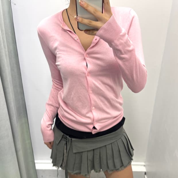 랄프로렌 핑크 가디건